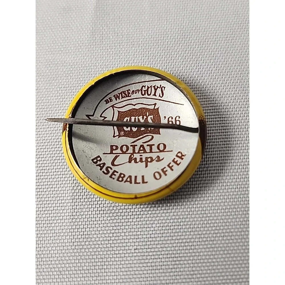 Vintage 1966 Los Angeles Angels Baseball Pinback Button Guy's Potato Chips Pin
